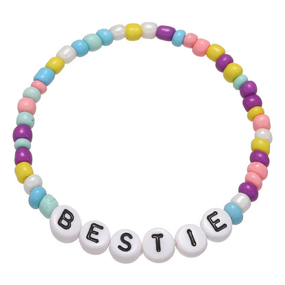 1 Piece Simple Style Letter Glass Irregular Kid's Bracelets