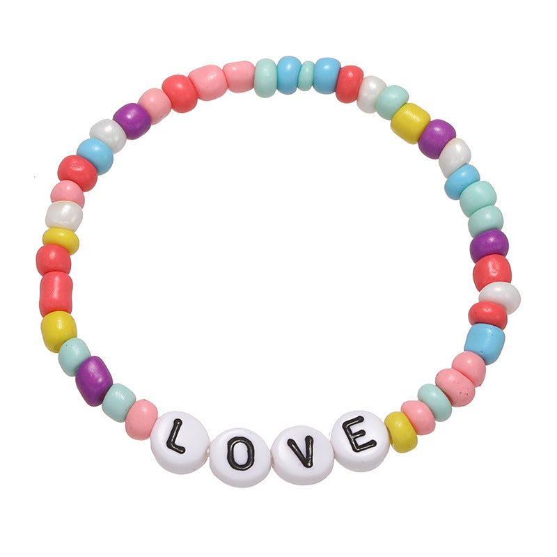 1 Piece Simple Style Letter Glass Irregular Kid's Bracelets