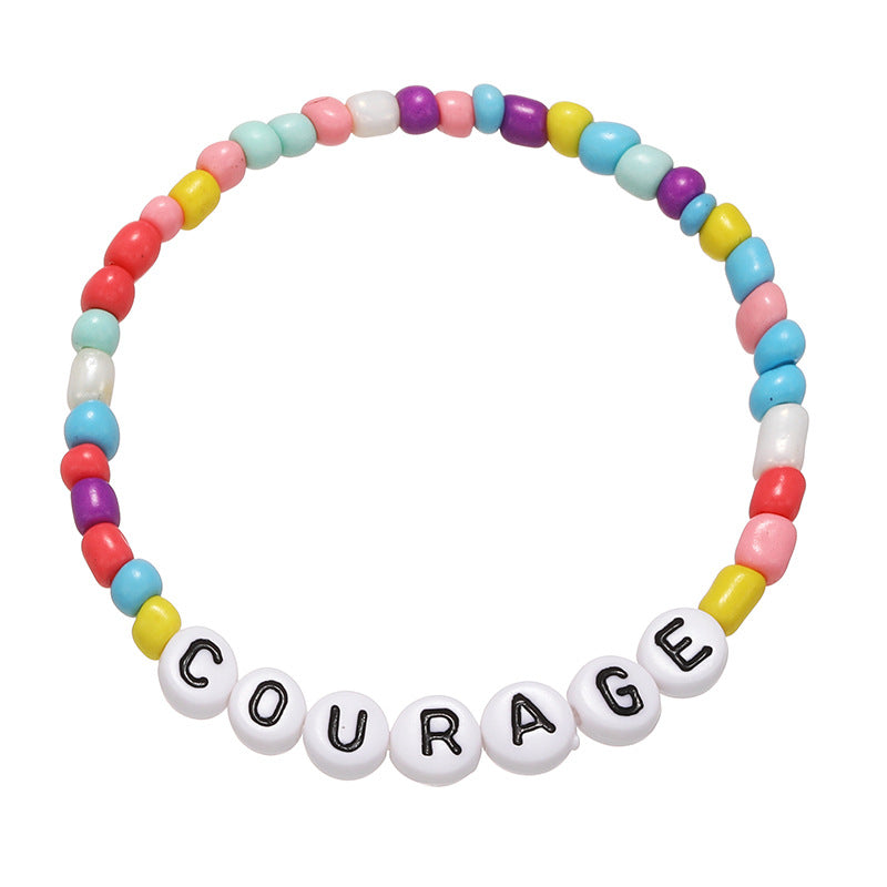 1 Piece Simple Style Letter Glass Irregular Kid's Bracelets