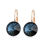 1 Pair Fashion Round Alloy Austrian Crystal Women's Drop Earrings