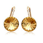 1 Pair Fashion Round Alloy Austrian Crystal Women's Drop Earrings