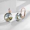 1 Pair Fashion Round Alloy Austrian Crystal Women's Drop Earrings