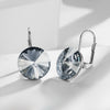 1 Pair Fashion Round Alloy Austrian Crystal Women's Drop Earrings