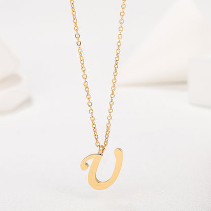 1 Piece Simple Style Letter Stainless Steel Plating Pendant Necklace