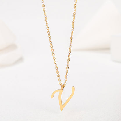 1 Piece Simple Style Letter Stainless Steel Plating Pendant Necklace