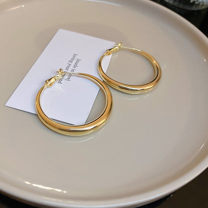 1 Pair Simple Style Circle Alloy Women's Hoop Earrings