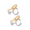 1 Pair Fashion Geometric Sterling Silver Inlay Pearl Zircon Drop Earrings