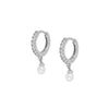 1 Pair Fashion Geometric Sterling Silver Inlay Pearl Zircon Drop Earrings