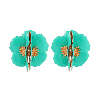 1 Pair Fashion Flower Metal Plating Women's Ear Studs