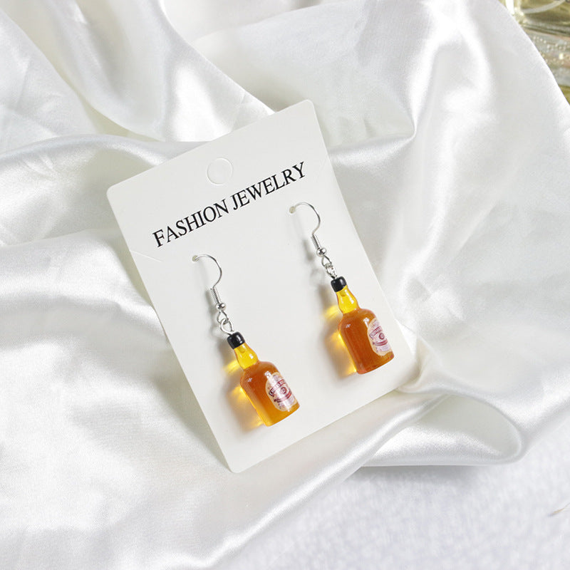 1 Pair Retro Bottle Plastic Resin Women's Drop Earrings