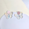 1 Pair Sweet Color Block Heart Shape Butterfly Arylic Epoxy Women's Drop Earrings