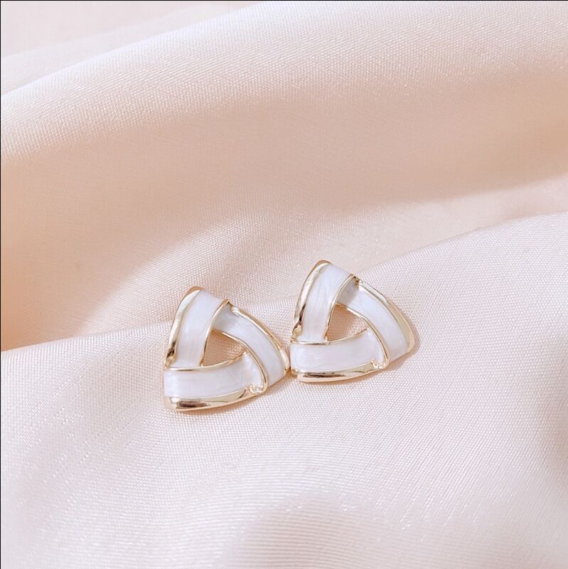 Simple Style Leaf Alloy Inlay Zircon Women's Earrings Ear Studs