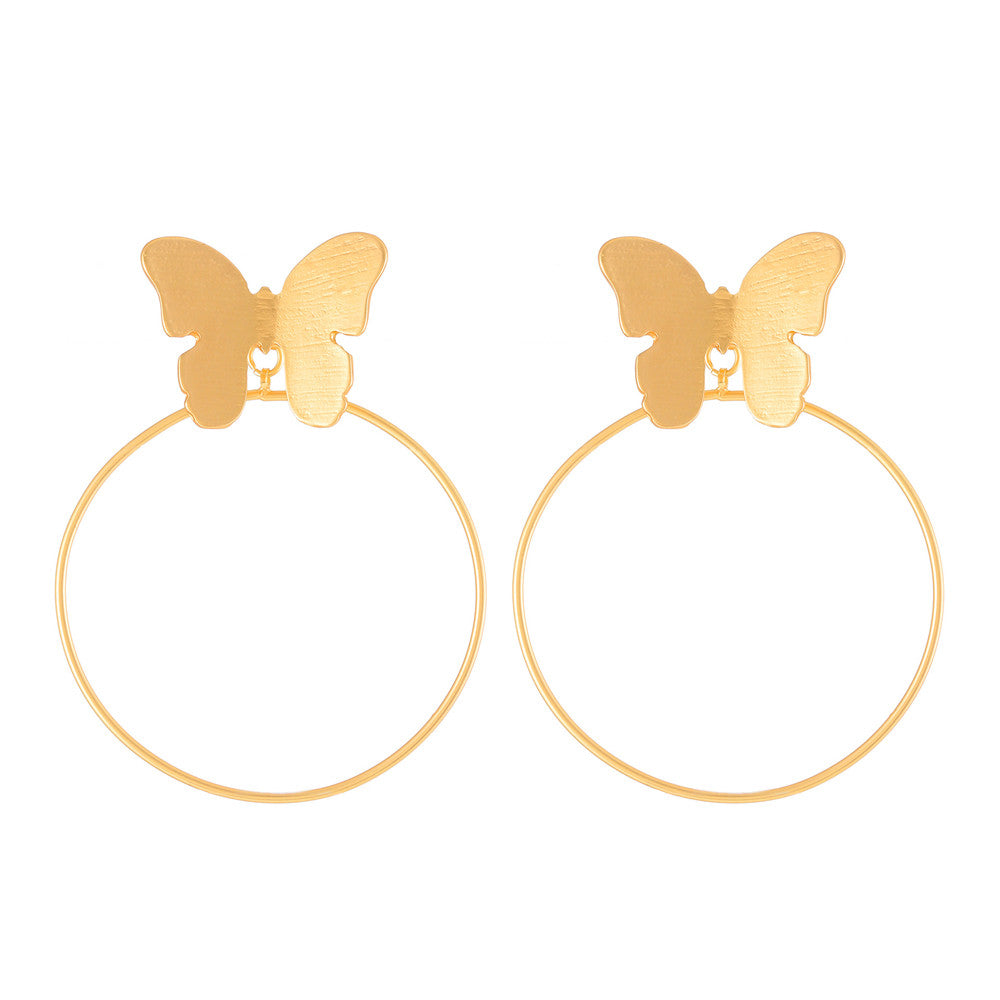 1 Pair Fashion Maple Leaf Snake Butterfly Metal Copper Inlay Zircon 18k Gold Plated Gold Plated Silver Plated Women's Drop Earrings Ear Studs