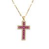 1 Piece Artistic Cross Copper Plating Inlay Zircon Pendant Necklace