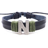 1 Piece Casual Simple Style Letter Alloy Leather Patchwork Unisex Wristband