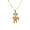 1 Piece Fashion Little Bear Cat Owl Copper Plating Inlay Artificial Pearls Zircon Pendant Necklace