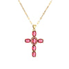 1 Piece Artistic Cross Copper Plating Inlay Zircon Pendant Necklace