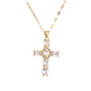 1 Piece Artistic Cross Copper Plating Inlay Zircon Pendant Necklace