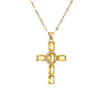 1 Piece Artistic Cross Copper Plating Inlay Zircon Pendant Necklace