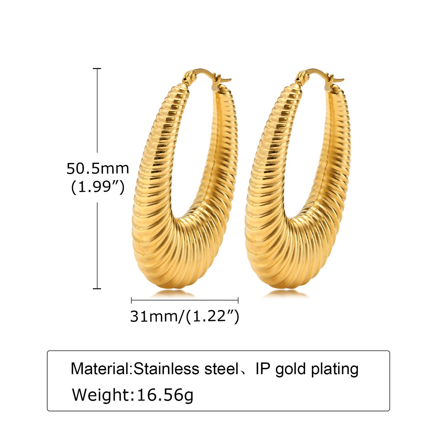 1 Pair Simple Style U Shape Stainless Steel Plating Earrings