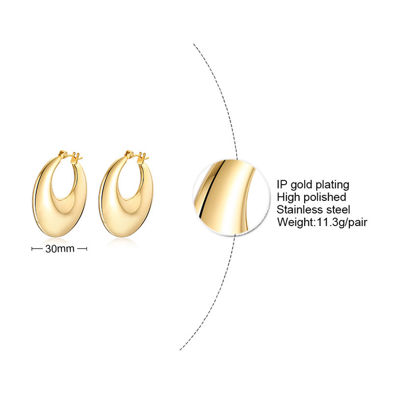 1 Pair Simple Style U Shape Stainless Steel Plating Earrings