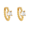 1 Pair Retro Round Copper Plating Inlay Zircon Earrings