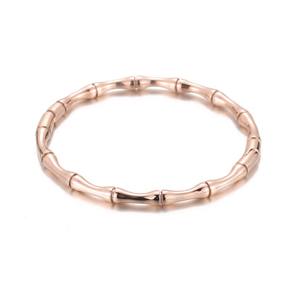 Fashion Bamboo Joint Titanium Steel Plating Bangle