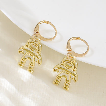 1 Pair Fashion Astronaut Rocket Planet Alloy Plating Hollow Out Women's Drop Earrings