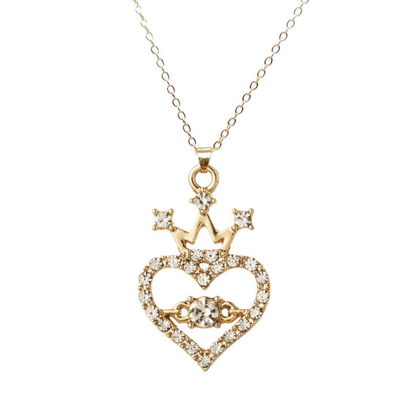 1 Piece 1 Pair Fashion Heart Shape Alloy Plating Inlay Artificial Rhinestones Women's Earrings Necklace