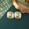 Vintage Court Western Enamel Drip Glazed 925 Silver Stud Earrings Autumn And Winter New Mid-ancient Drip Glazed Vintage Earrings