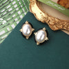 Vintage Court Western Enamel Drip Glazed 925 Silver Stud Earrings Autumn And Winter New Mid-ancient Drip Glazed Vintage Earrings