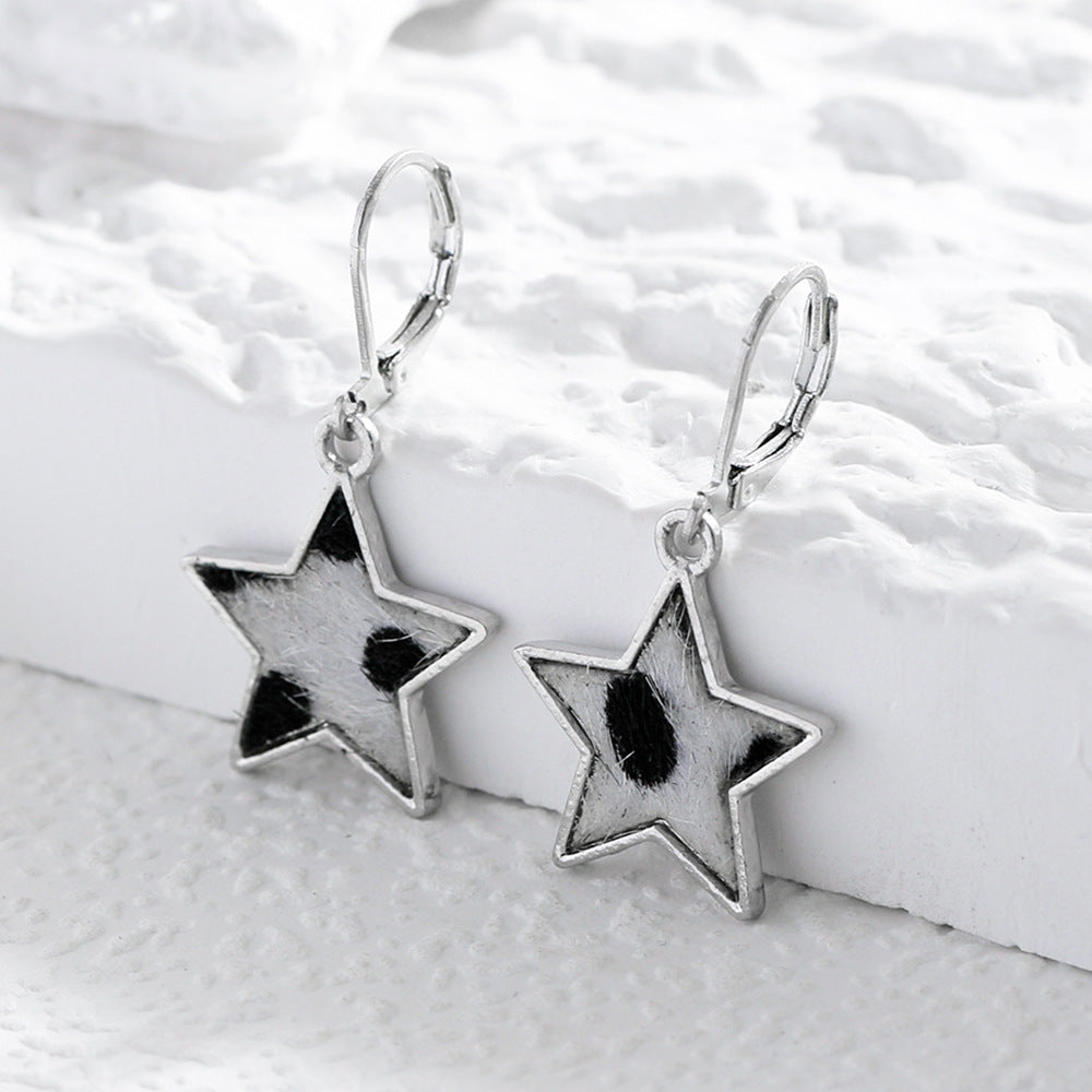 1 Pair Fashion Cow Pattern Star Butterfly Alloy Plating Women's Drop Earrings