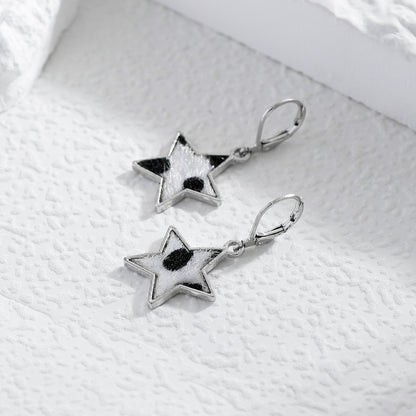 1 Pair Fashion Cow Pattern Star Butterfly Alloy Plating Women's Drop Earrings