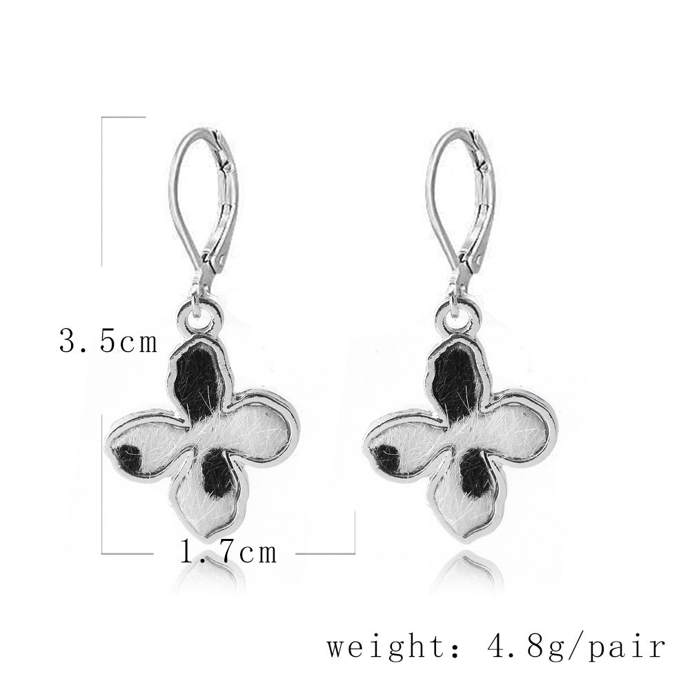 1 Pair Fashion Cow Pattern Star Butterfly Alloy Plating Women's Drop Earrings