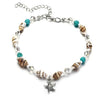 Simple Style Starfish Alloy Seed Bead Patchwork Unisex Anklet