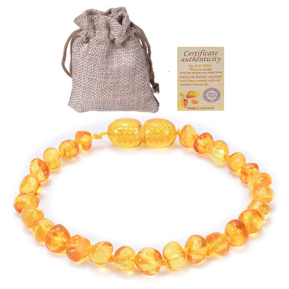 Elegant Solid Color Amber Beaded Bracelets