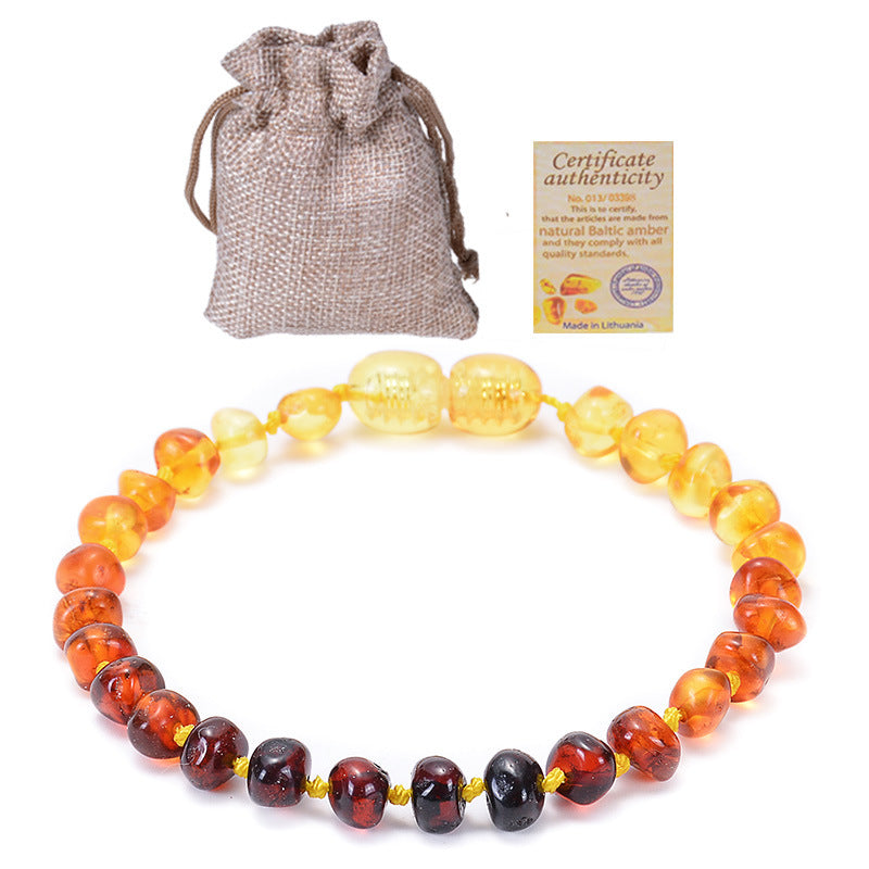 Elegant Solid Color Amber Beaded Bracelets