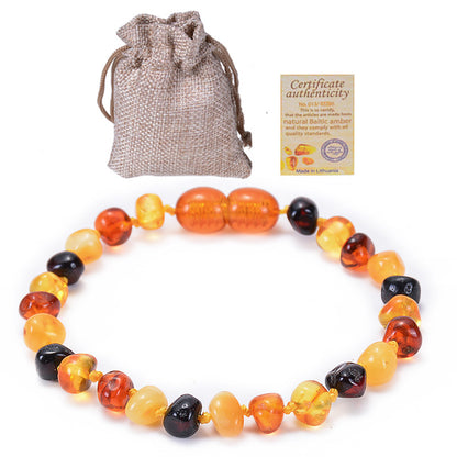 Elegant Solid Color Amber Beaded Bracelets