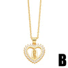 1 Piece Fashion Faith Water Droplets Heart Shape Copper Plating Inlay Zircon Pendant Necklace