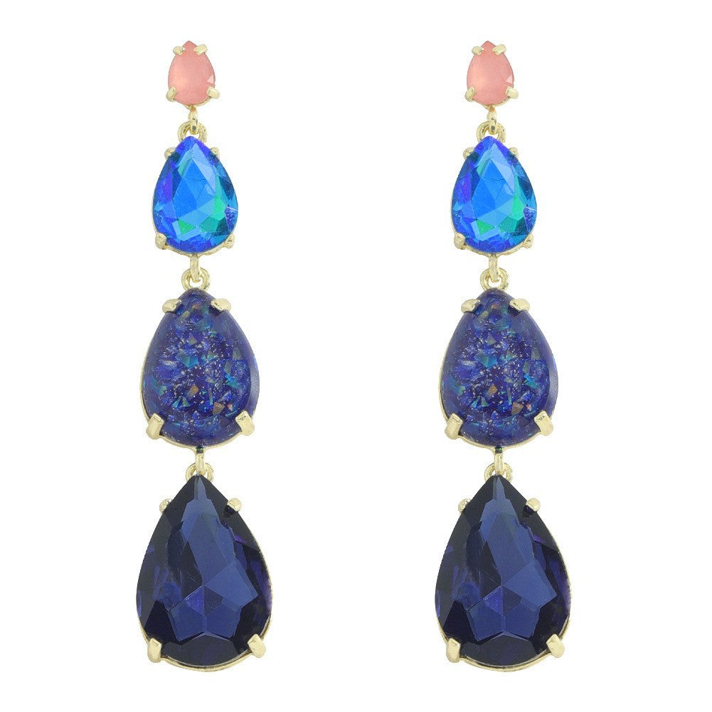 1 Pair Fashion Water Droplets Alloy Inlay Rhinestones Women's Drop Earrings Earrings