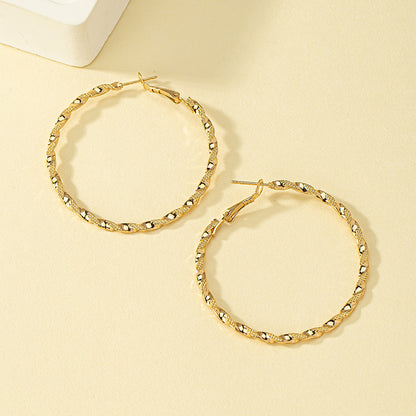 1 Pair Exaggerated Circle Plating Alloy Hoop Earrings