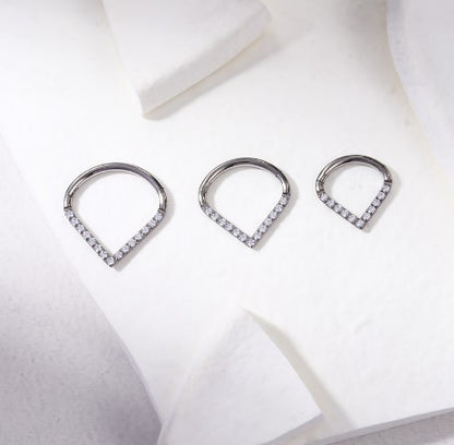 1 Piece Fashion Water Droplets Inlay Titanium Zircon Nose Ring