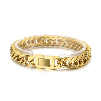 Wholesale Hip-hop Solid Color Stainless Steel 18k Gold Plated Bracelets