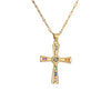 1 Piece Artistic Cross Copper Plating Inlay Zircon Pendant Necklace