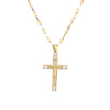 Fashion Cross Copper Plating Inlay Zircon Gold Plated Pendant Necklace