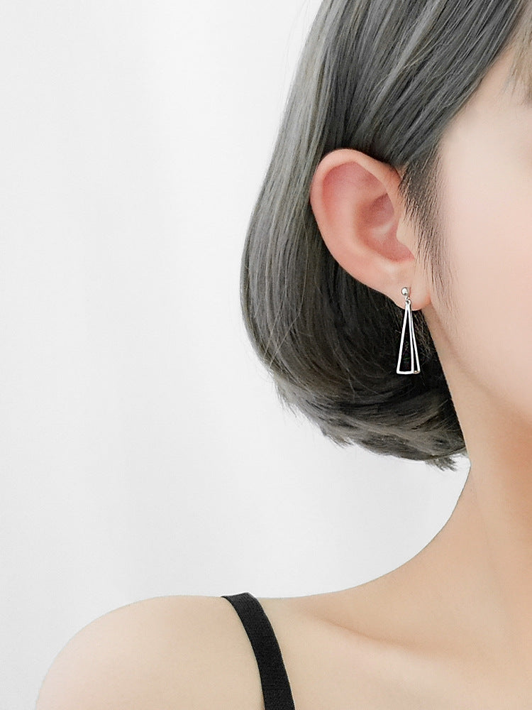 1 Pair Simple Style Triangle Brass Plating Drop Earrings