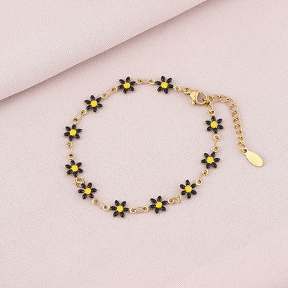 Basic Flower Stainless Steel Plating Bracelets