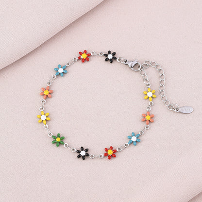 Basic Flower Stainless Steel Plating Bracelets