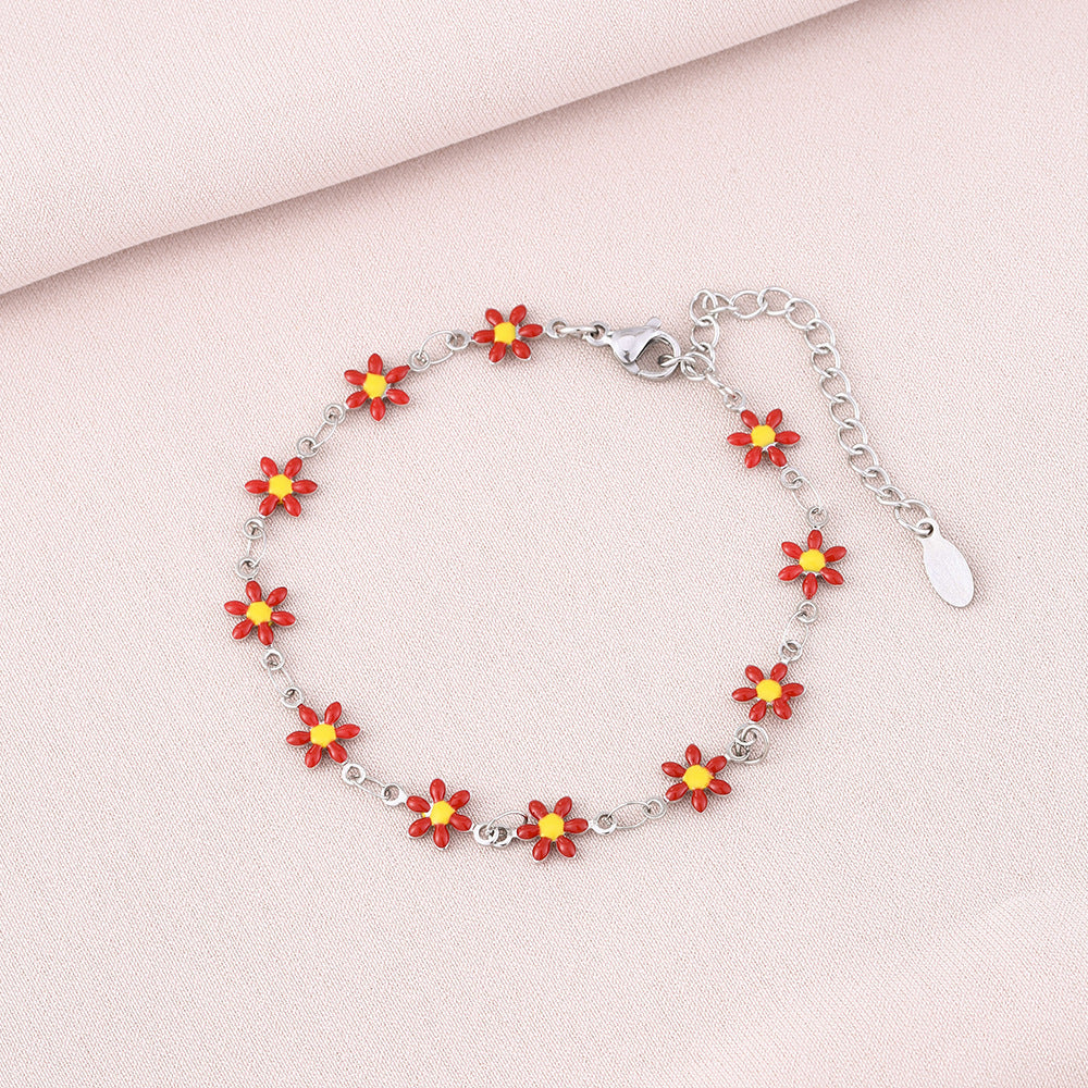 Basic Flower Stainless Steel Plating Bracelets