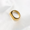 Fashion Solid Color Titanium Steel Polishing Plating 18k Gold Plated Rings